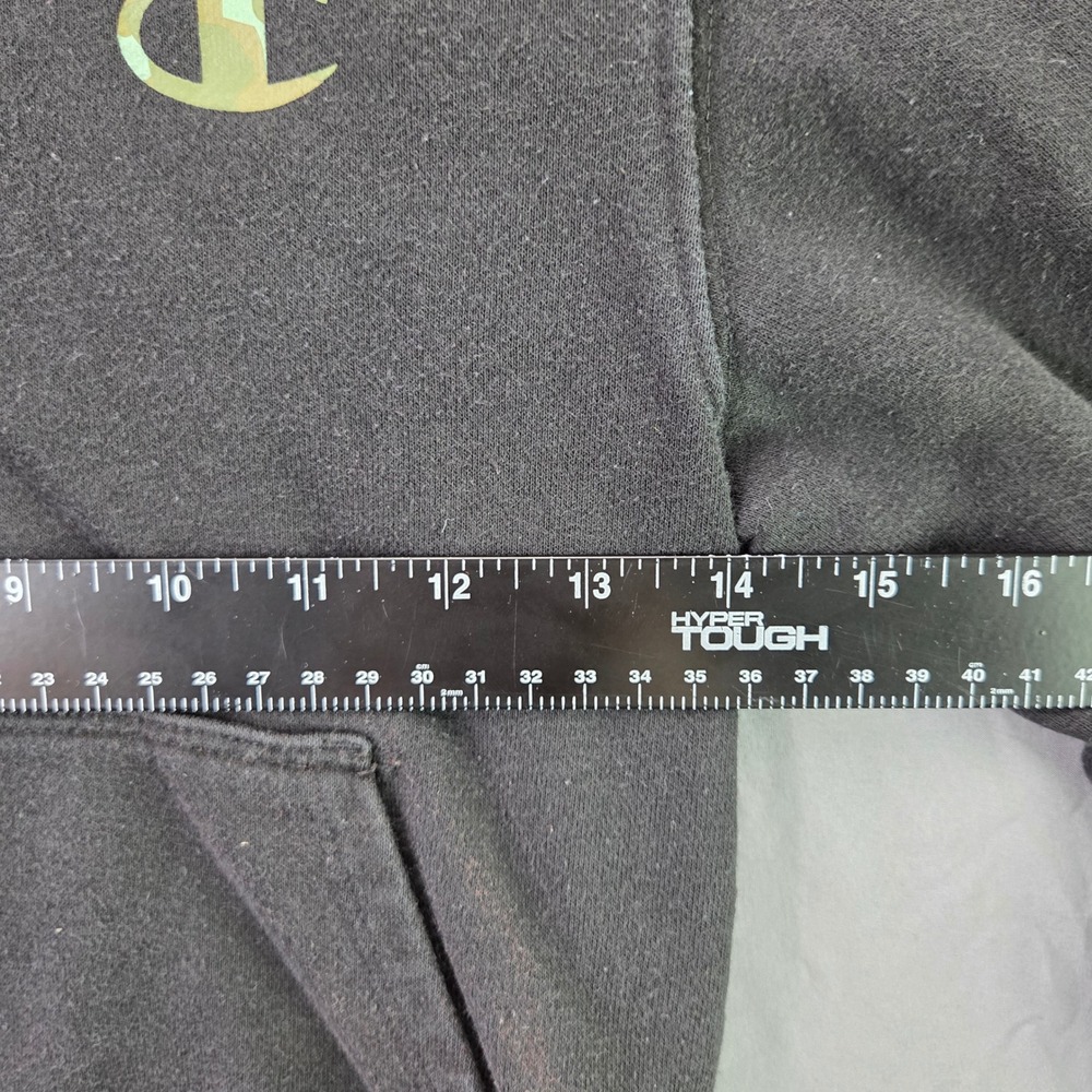 Champion Hoodie Kids XS 5/6 Black Camo Logo Pullover Sweatshirt 1119 - Picture 5 of 6